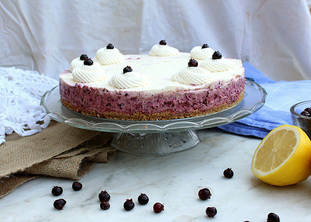 No Bake Saskatoon Berry Cheesecake